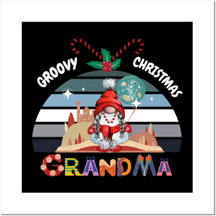 Funny Grandma Groovy Christmas Posters and Art